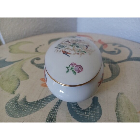 Vintage Rochard Limoges France Porcelain Dresser Trinket Box Bird of Paradise - Picture 10 of 11